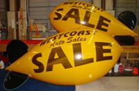 helium blimps - 10 ft. helium blimp with logo - from $891.00 - plain blimps from $461.00